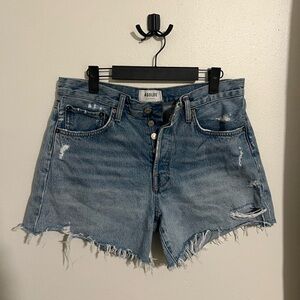 Agolde Parker Long  Size 28 Denim Blue Women's Distressed Shorts